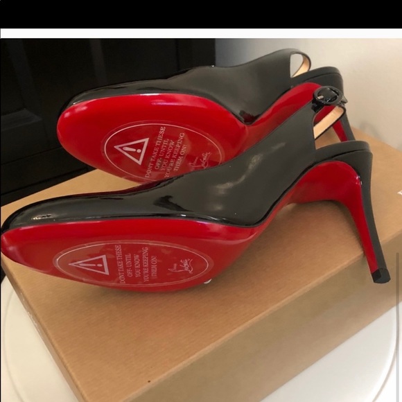 Christian Louboutin Patent Miss Gena Sling Pumps - Picture 7 of 7